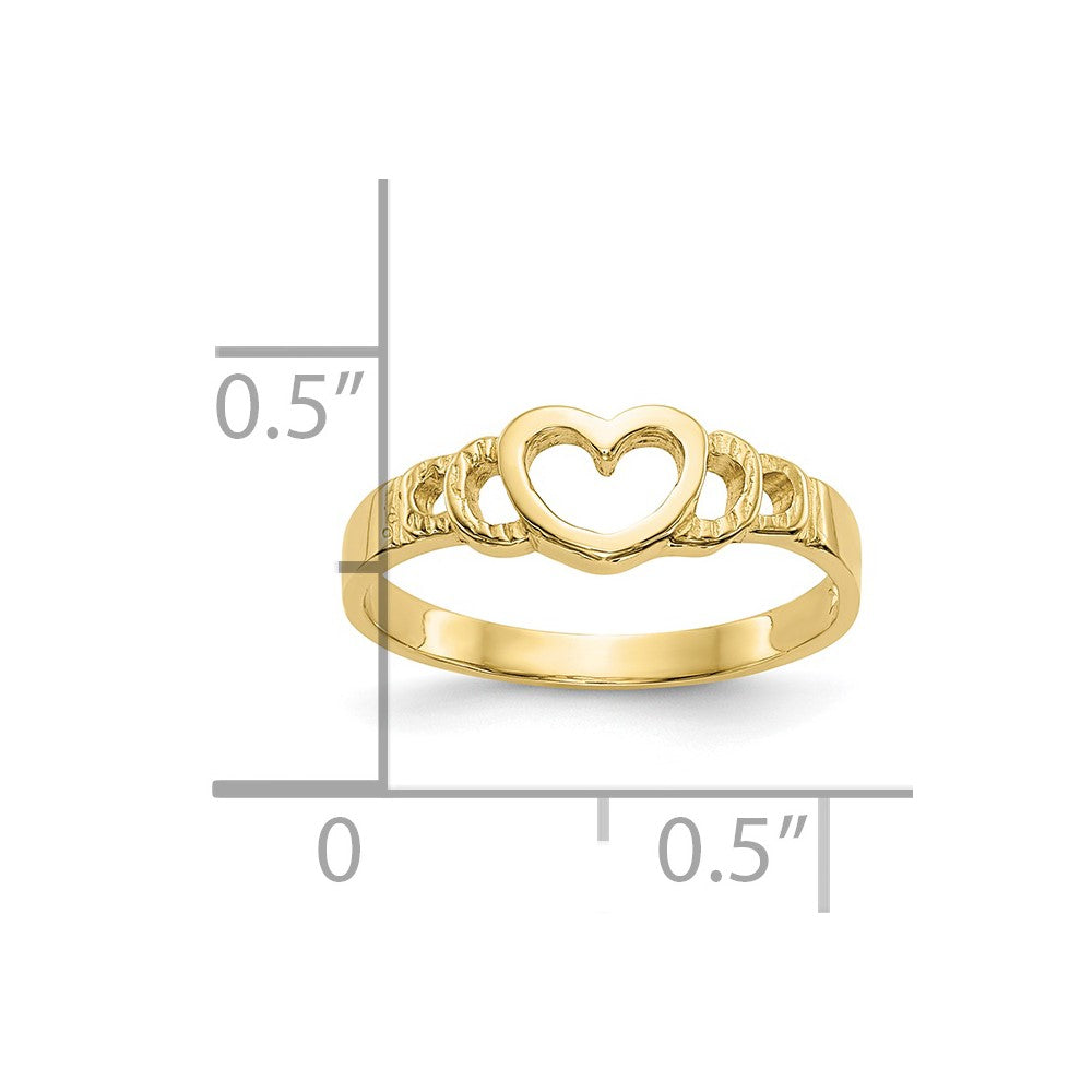 10k Heart Child's Ring-10D3123