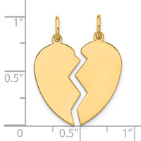 10K 2 piece Small Heart Charm-10D328-S