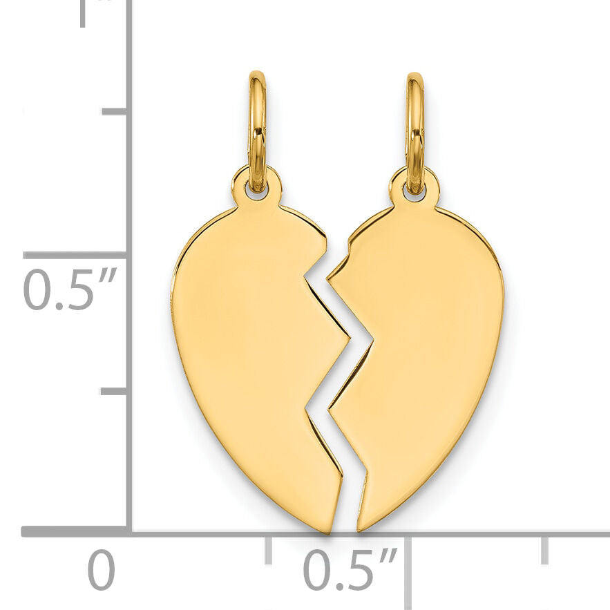 10K 2 piece Extra Small Heart Charm-10D328-XS