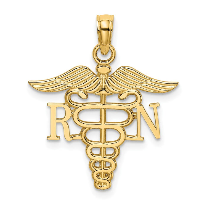 10K RN Caduceus Pendant-10D3483