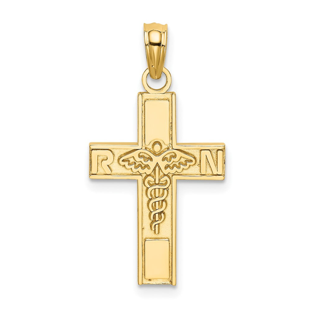 10K RN  Caduceus Cross Charm-10D3484