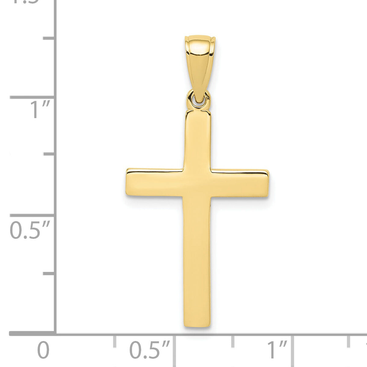 10k Polished Cross Pendant-10D3495