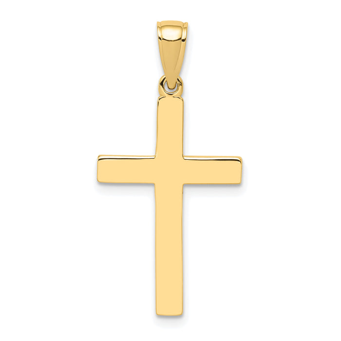 10k Polished Cross Pendant-10D3495