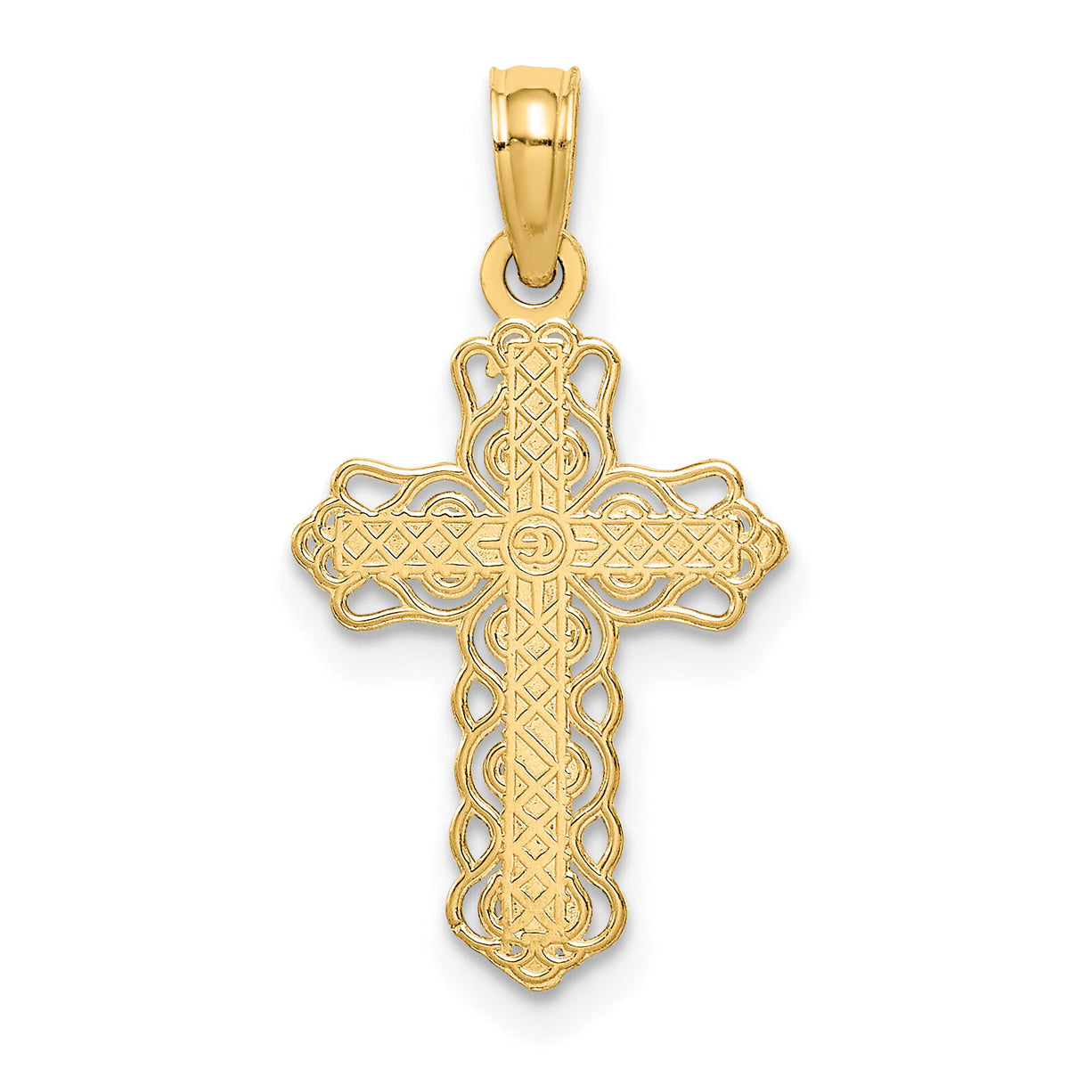 10k Budded Cross Charm-10D3501