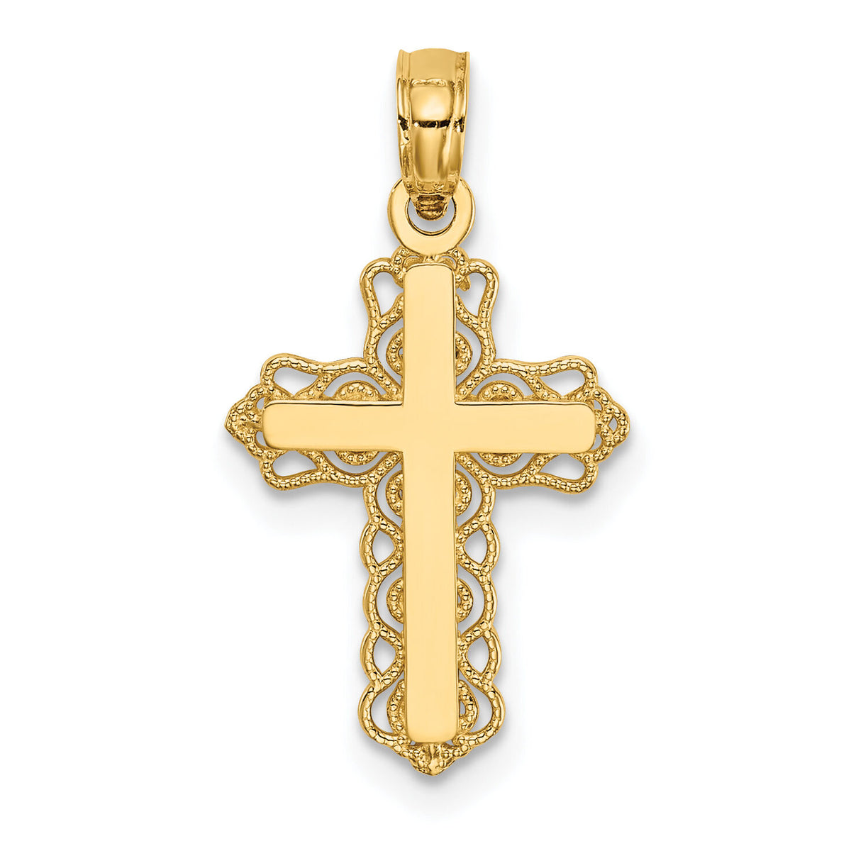 10k Budded Cross Charm-10D3501