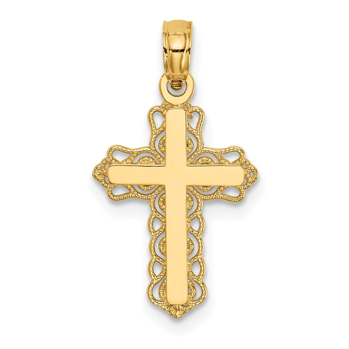 10k Budded Cross Charm-10D3501