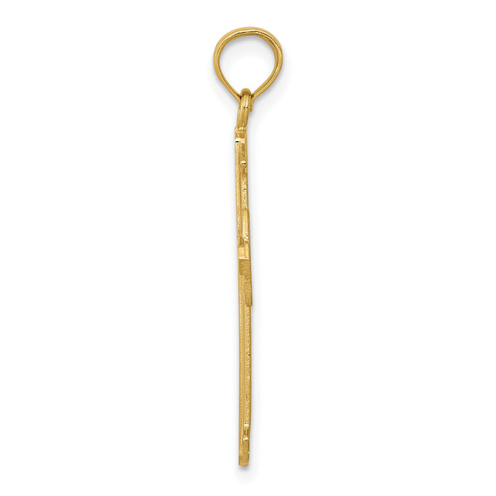 10k Polished Cross Pendant-10D3521
