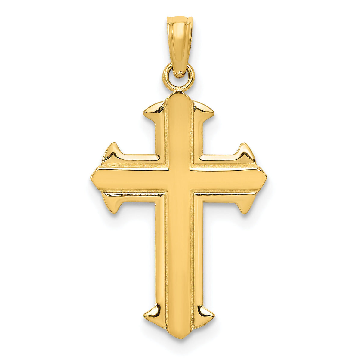 10k Polished Cross Pendant-10D3521