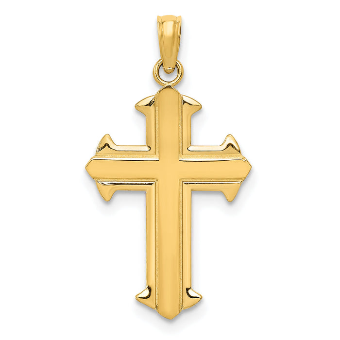 10k Polished Cross Pendant-10D3521