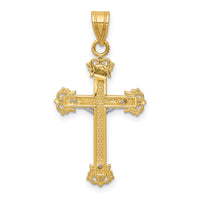 10K Two-tone Diamond-cut Crucifix Pendant-10D3636