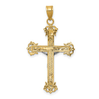 10K Two-tone Diamond-cut Crucifix Pendant-10D3637