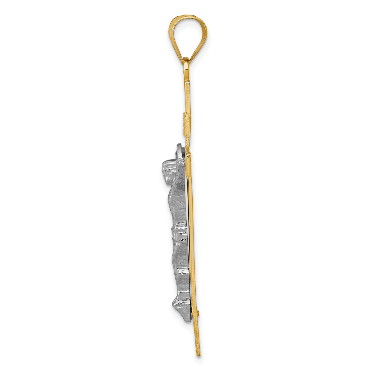 10K Two-tone INRI Crucifix Pendant-10D3666