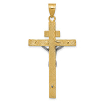 10K Two-tone INRI Crucifix Pendant-10D3666