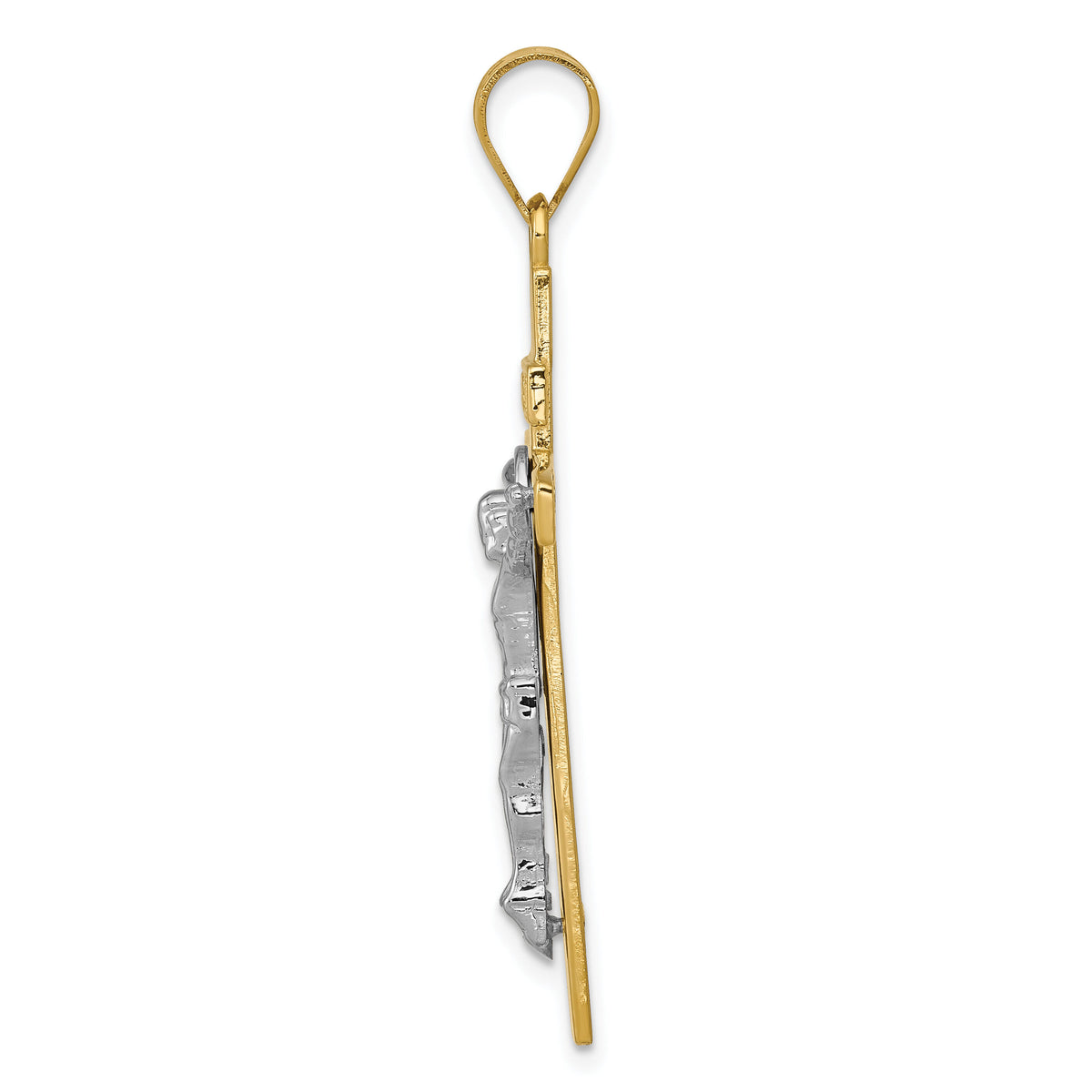 10K Two-tone INRI Crucifix Pendant-10D3667