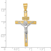 10K Two-tone INRI Crucifix Pendant-10D3667