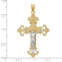 10K Two-tone INRI Crucifix Pendant-10D3672