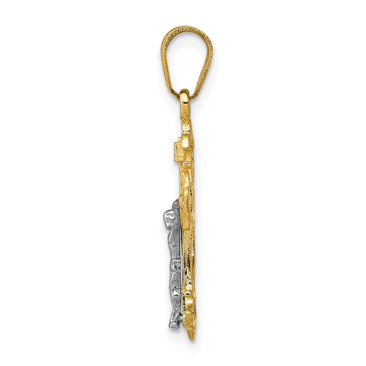 10K Two-tone INRI Crucifix Charm-10D3675