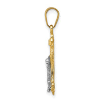 10K Two-tone INRI Crucifix Charm-10D3675