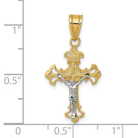 10K Two-tone INRI Crucifix Charm-10D3675