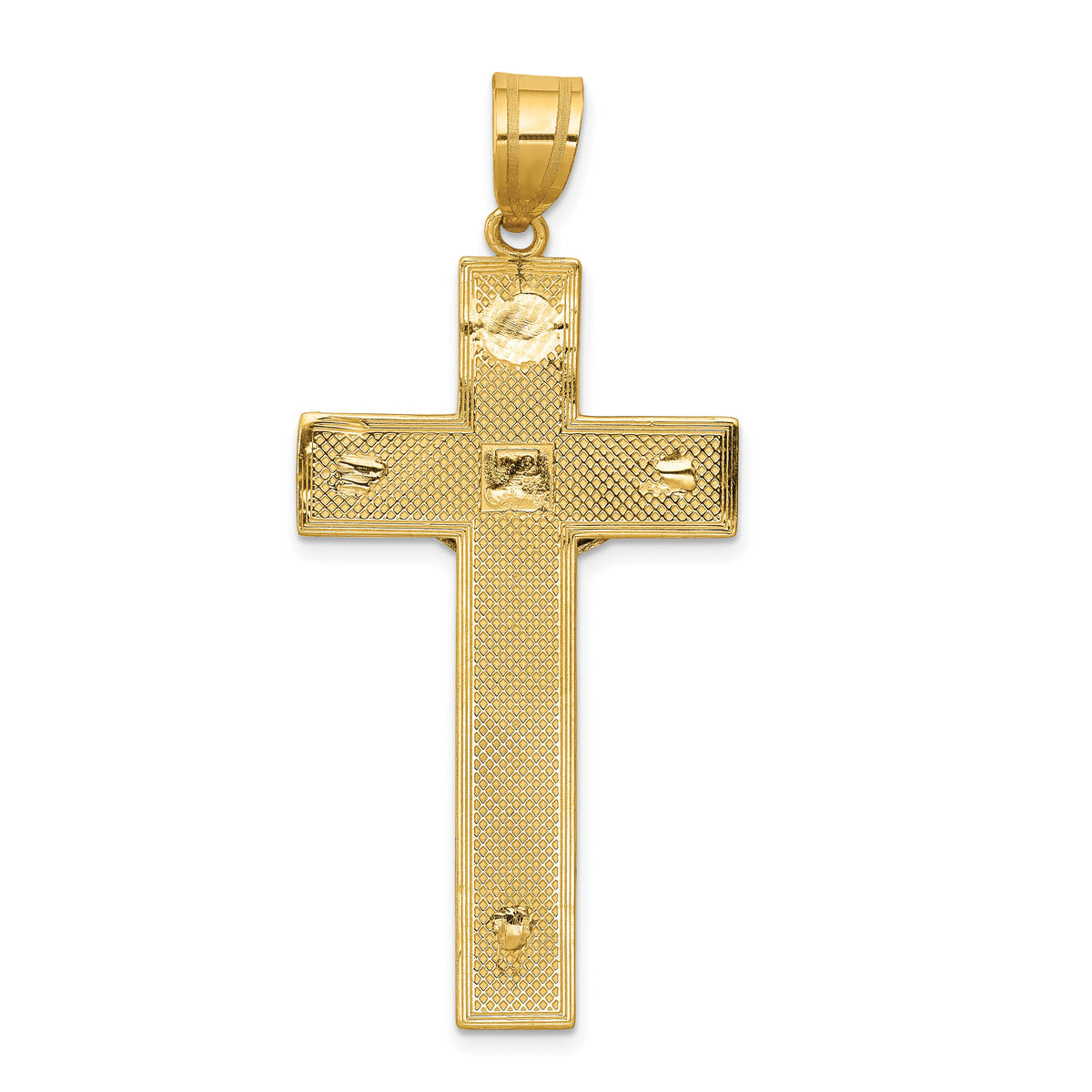 10K Two-tone Diamond-cut Crucifix Pendant-10D3686