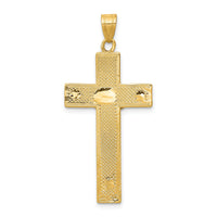 10K Two-tone Diamond-cut Crucifix Pendant-10D3687