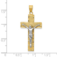 10K Two-tone Diamond-cut Crucifix Pendant-10D3687