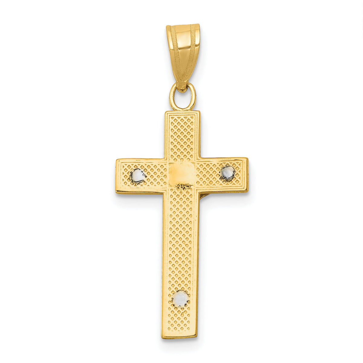 10K Two-tone Diamond-cut Crucifix Charm-10D3689