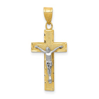 10K Two-tone Diamond-cut Crucifix Charm-10D3689