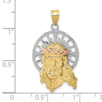 10K Tri-color Diamond-cut Christ Charm-10D3703