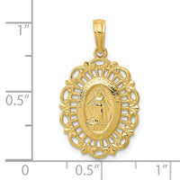 10k Oval Miraculous Medal Pendant-10D3705