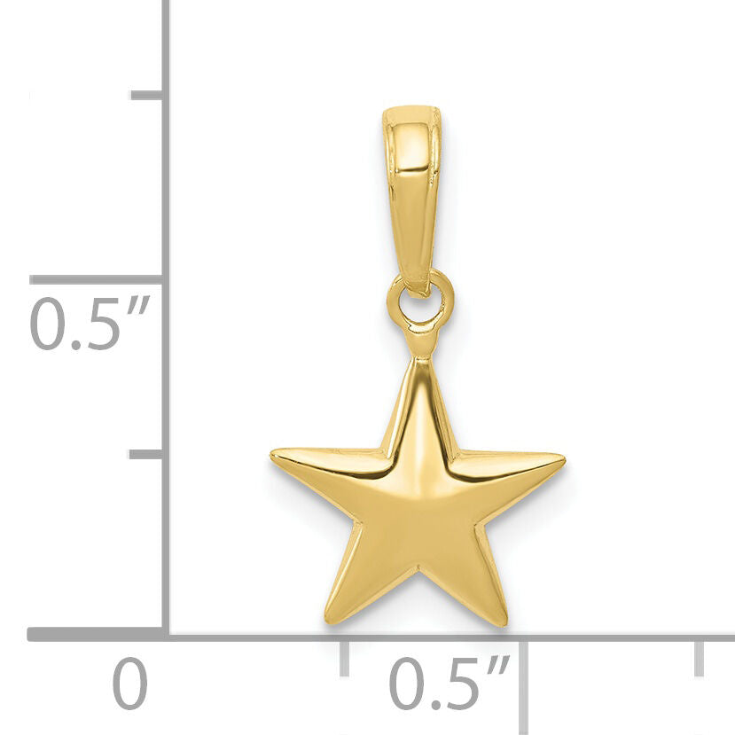 10k Small Polished 3-D Star Charm-10D3726