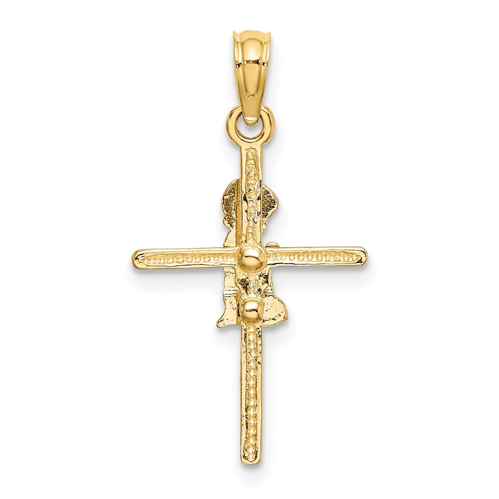 10k Praying Boy Cross Charm-10D3733