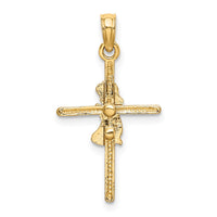 10k Praying Girl Cross Charm-10D3734