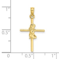 10k Praying Girl Cross Charm-10D3734