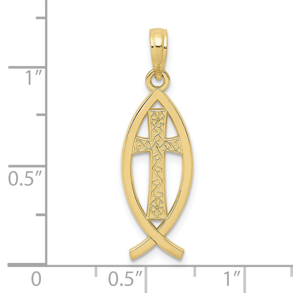 10k Ichthus Fish Pendant-10D3741