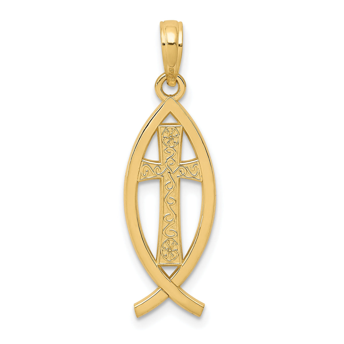 10k Ichthus Fish Pendant-10D3741