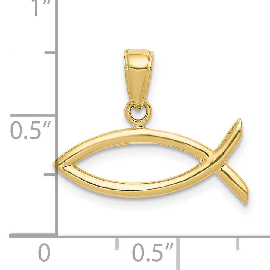 10K Ichthus Fish Pendant-10D3742