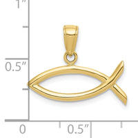 10K Ichthus Fish Pendant-10D3742