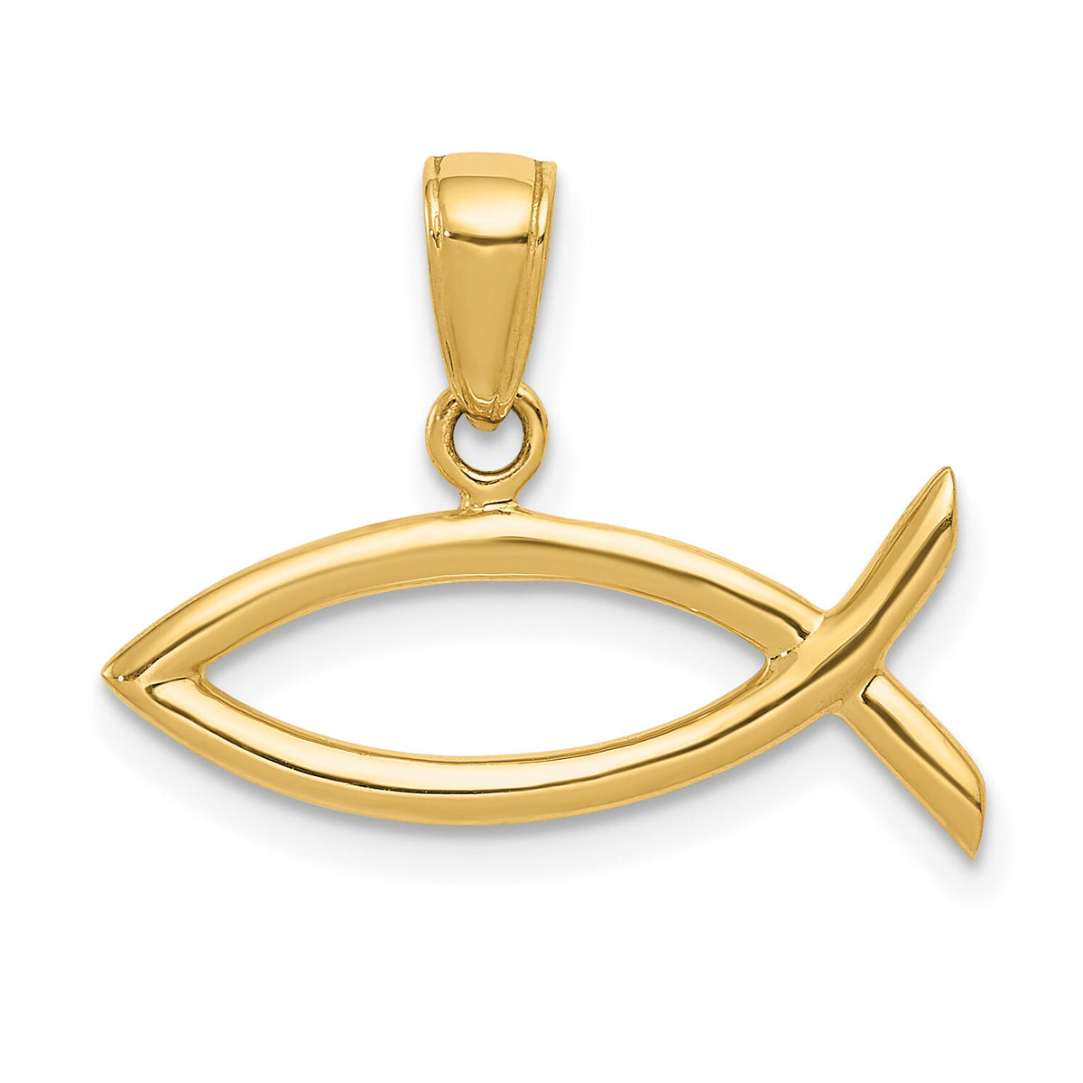 10K Ichthus Fish Pendant-10D3742