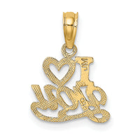 10K Polished and Textured I HEART YOU Charm-10D3868