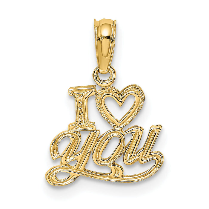 10K Polished and Textured I HEART YOU Charm-10D3868