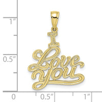 10K Textured I LOVE YOU Pendant-10D3871