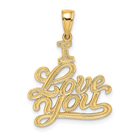 10K Textured I LOVE YOU Pendant-10D3871