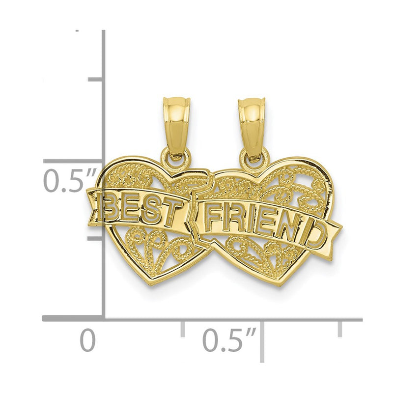 10K BEST FRIEND 2 Piece Break-A-Part Charm-10D3891