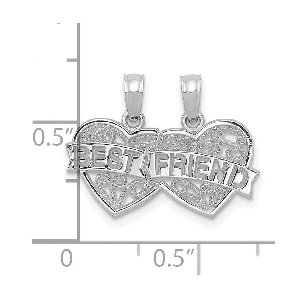 10K White Gold BEST FRIEND 2 Piece Break-A-Part Charm-10D3891W