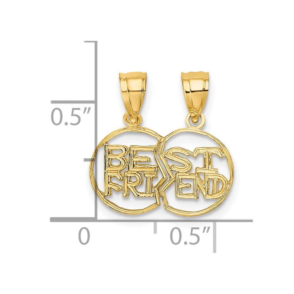 10K Break Apart Cut-Out BEST FRIEND Pendant-10D3896