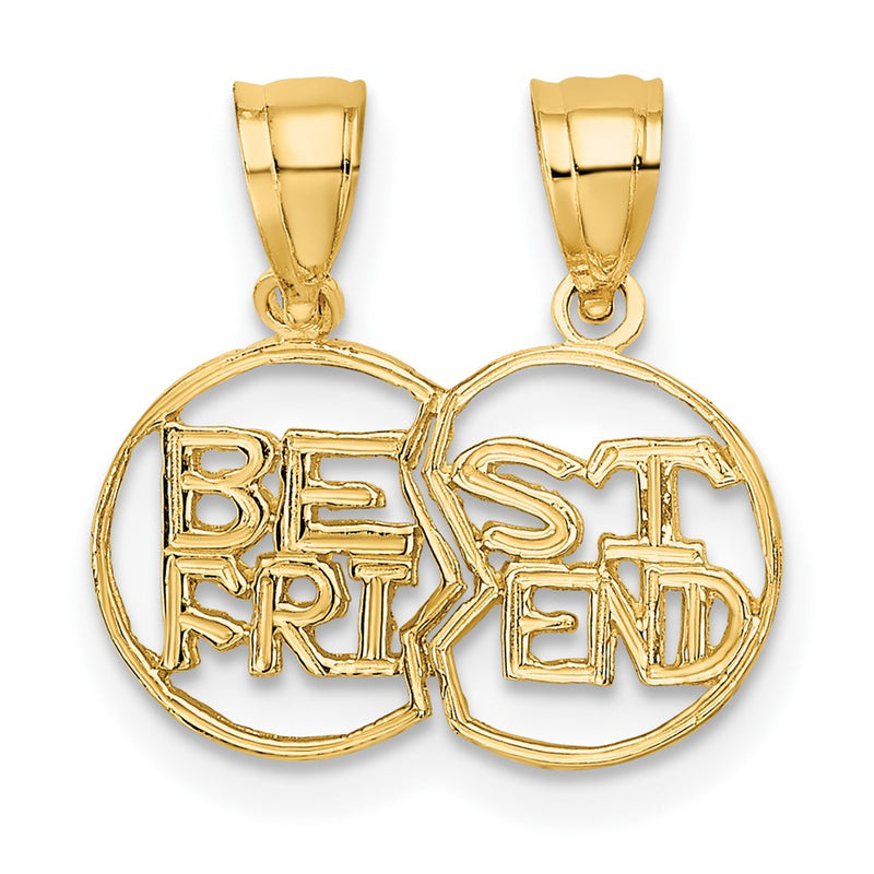 10K Break Apart Cut-Out BEST FRIEND Pendant-10D3896