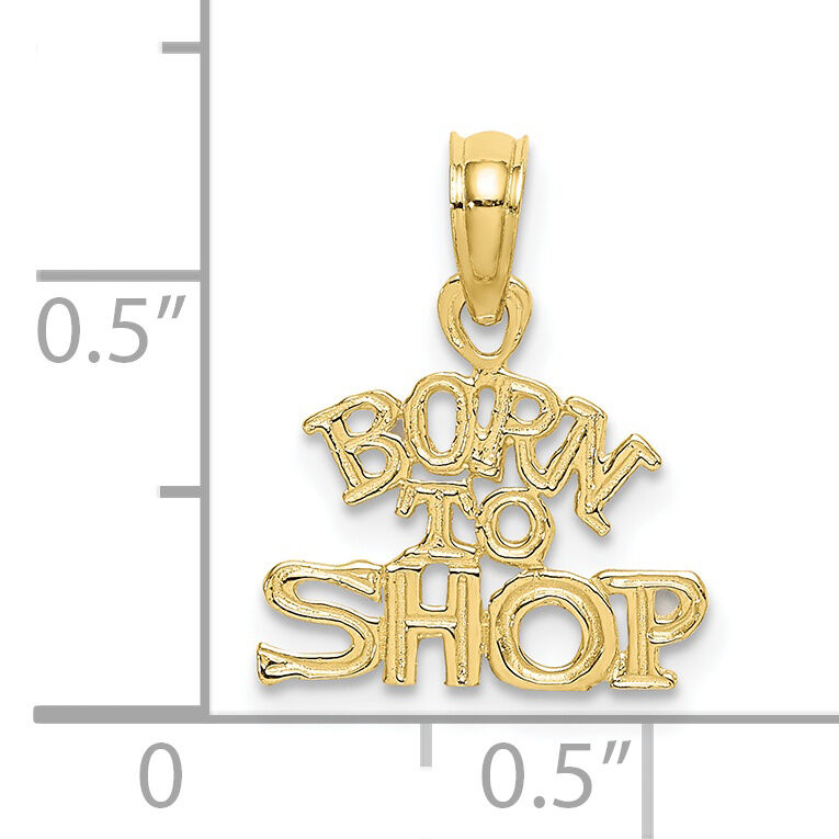 10K BORN TO SHOP Charm-10D3899