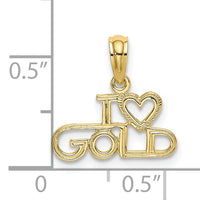 10K Polished / Textured I LOVE GOLD Charm-10D3900