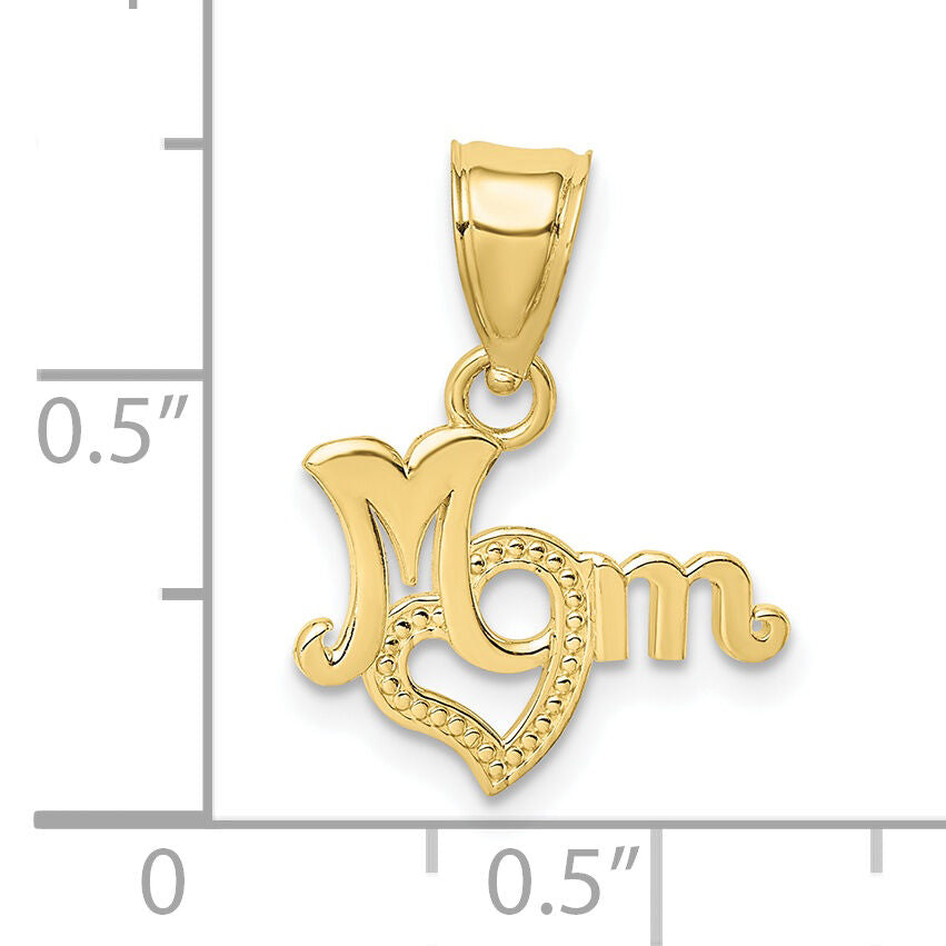 10K MOM With Heart Pendant-10D3938
